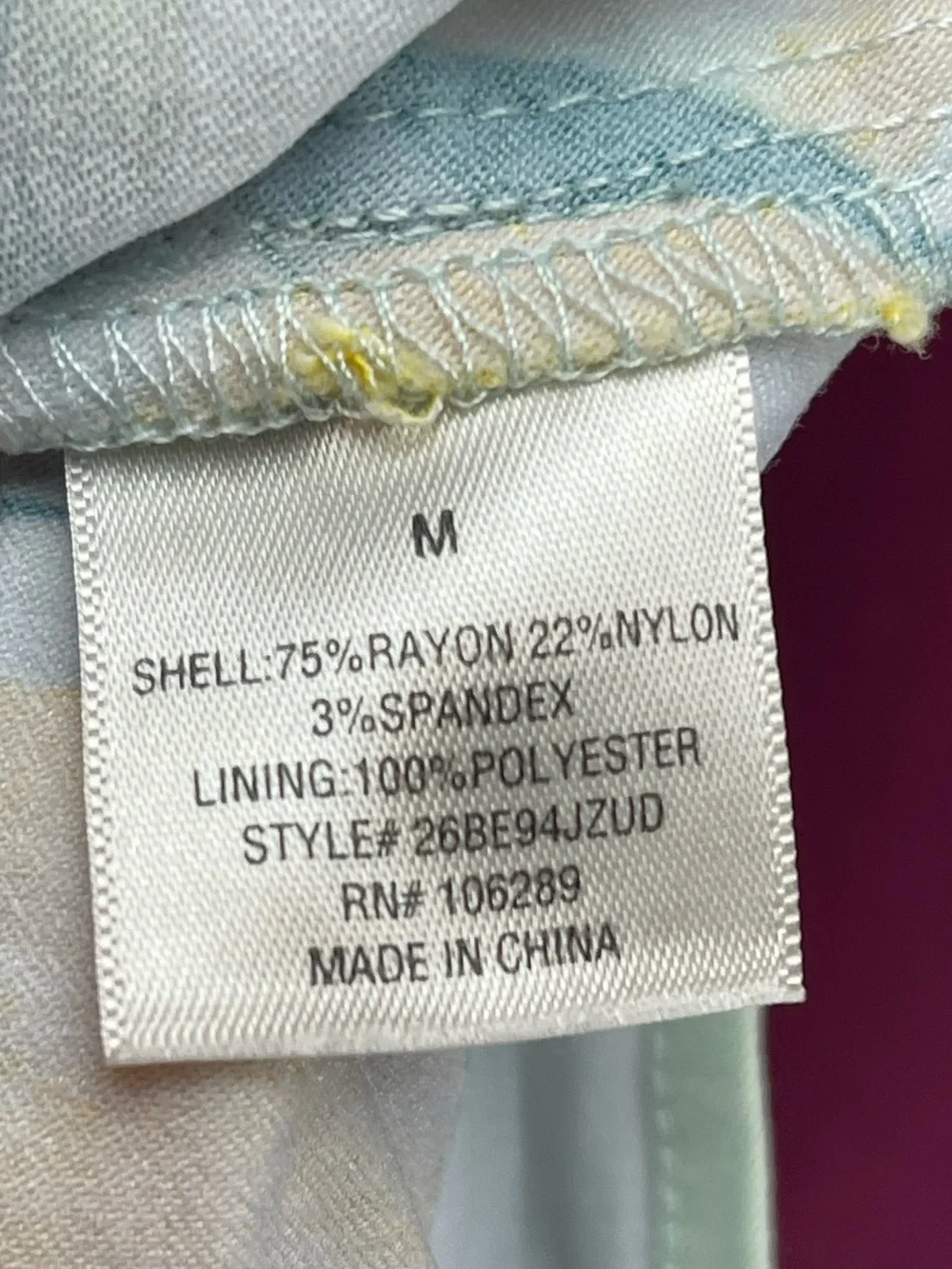 Blue rain size medium lemon print mini dress